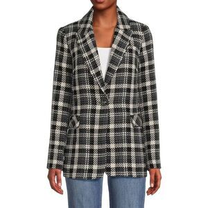 Elie Tahari Jackets & Coats Black White Gray Boucle’ Wool Blend Blazer Large NWT